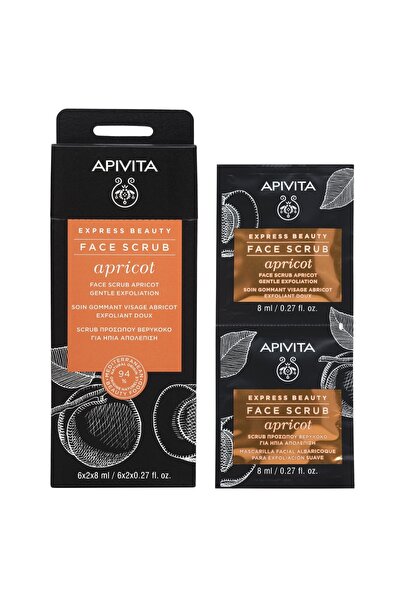 Apivita | Express Beauty | Scrub Προσώπου με Βερύκοκο για Ήπια Απολέπιση | 2x8ml