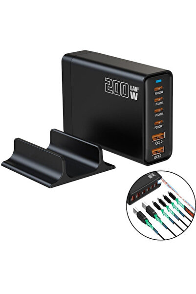 Andowl Βάση Φόρτισης GaN με 2 Θύρες USB-A και 4 Θύρες USB-C, Παροχή Ισχύος 20...