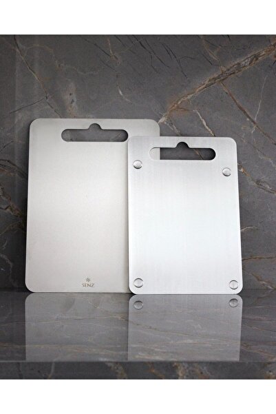 Yıldızan Avenika Store Stainless Steel Chopping Board Large and Small Size Se...
