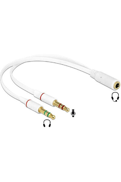DELOCK Μετατροπέας 3.5mm Αρσενικό σε 3.5mm Θηλυκό Λευκό 1 Τεμάχιο 65585