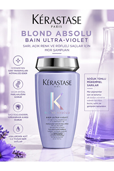 Kerastase Blond Absolu Bain Ultra-Violet 250 ml - Anti-Orange Reflection for ...