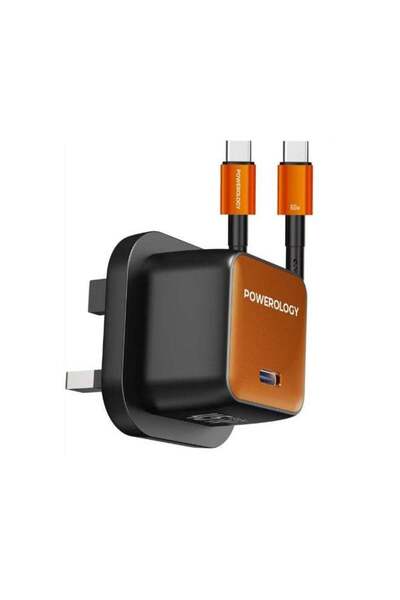 Powerology QX 45W Pocket-Sized GaN Adapter with Safety Protections, 1m USB-C ...