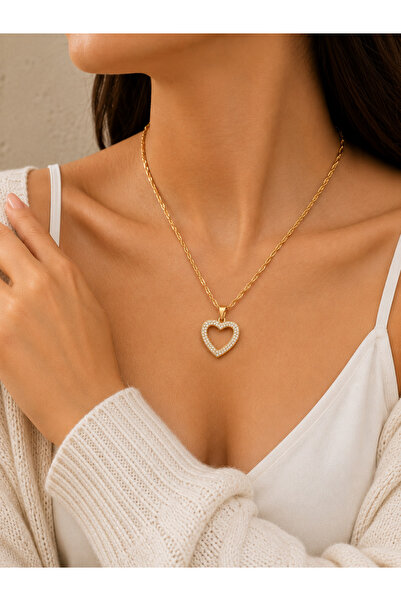 PELKAN ATELİER Heart Figured Zircon Stone Women's Necklace