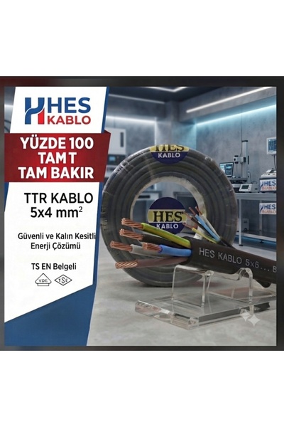 HES KABLO 5x4 TTR YÜZDE 100 TAM BAKIR TSELİ TRİFAZE (1 METRE FİYATIDIR)