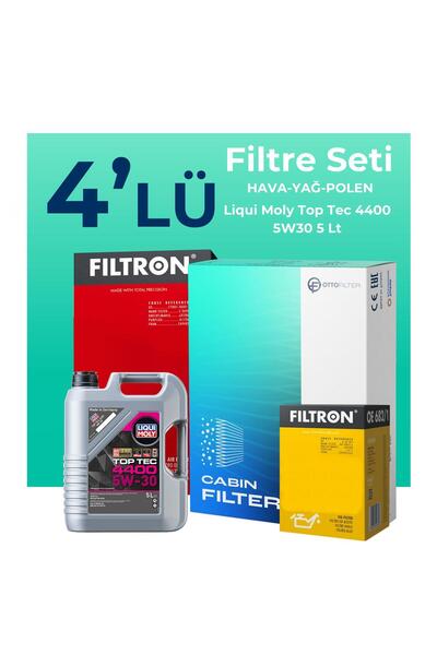 Filtron Renault Fluence 1.5 Dizel Filtre Bakım Seti Liqui Moly Motor Yağlı (2010-2016) 4 Lü