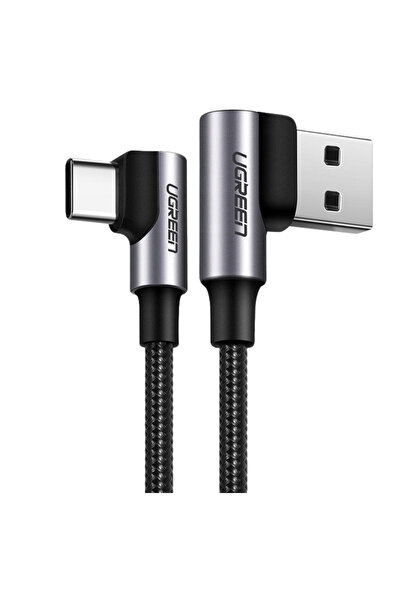 Ugreen Cablu USB la USB-C în unghi, 3A, pentru smartphone-uri, 2M, încărcare ...