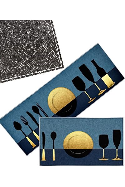 TOSHIONICS 2-in-1 Multipurpose Memory Foam Carpet Kitchen Runner Set (Pack of...