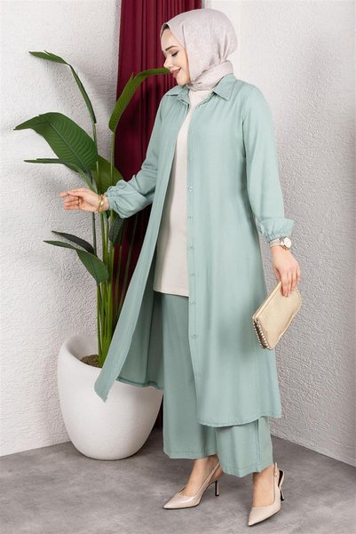 Generic Brand Long Hijab Set Mi̇nt