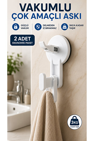 Home Vacuum Multi-Purpose Hanger 2 Pieces - Strong Vacuum Bathroom and Kitche...