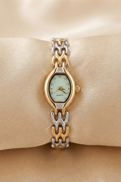 GANYMET Lios Women's Dual Color (Gold-Silver) Bracelet Watch – Vintage Oval S...