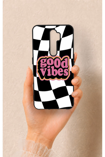 Vip Case Oppo A5 2020 Compatible Black Good Vibes Patterned Silicone Case