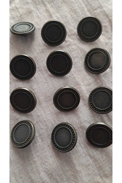 ILCARE Antique Sari Metal Button 17 mm 12 Pieces