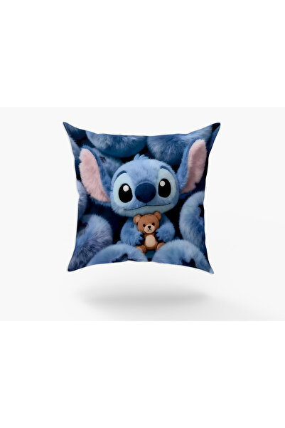 Karkan Tekstil Pofuduk Tüylü Stitch Baskılı Yastık