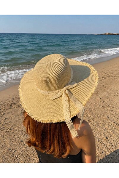 MD Moda Accessories Women's Wide Brim Straw Beach Hat – Summer Hat with Lace ...