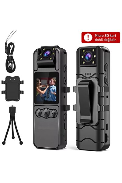maetheus H82 1080P WiFi Vücut Kamerası Full HD Ses ve Video Kayıt Cihazı 180°...