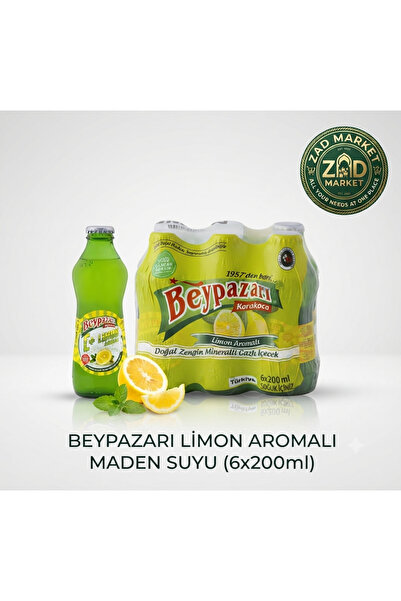 Beypazarı Bibazari Natural Sparkling Mineral Water with Lemon Flavor (6 X 200...