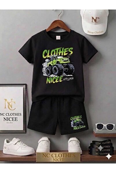 NC Nicee Clothes LETNJA DEČJA MAJICA I KRATKE HLAČE UNISEKS (ODJEĆA SA ZELENI...