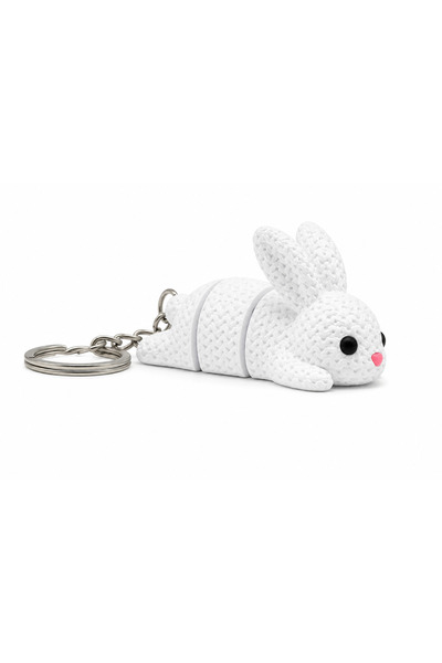 Yapı3D Cute Flexible Rabbit Keychain |   Knitted Textured Decorative Keychain...