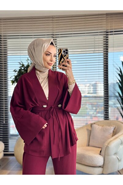 Merwishop بدلة MRW1644 إليجانس باللون الأحمر الداكن