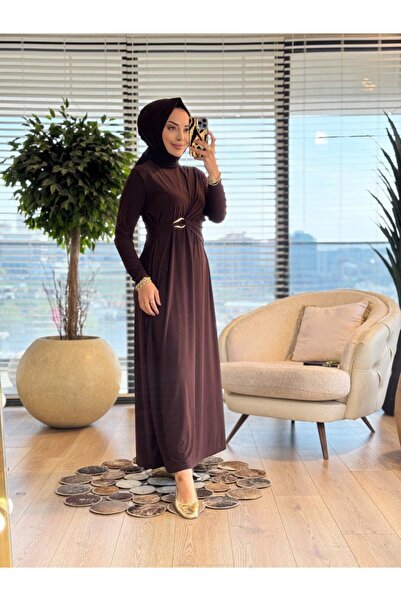 Afili 1514 Viona Side Buckle Sandy Dress Brown