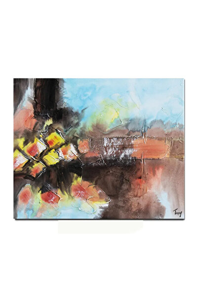 artnova Ръчно рисувана абстрактна картина, Фантазия в абстрактно 3, 60x50см м...