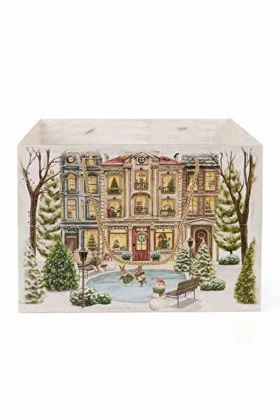 Ambalaj Hikayeleri KIŞ DESEN 35X25X26 CM KARTON ÇANTA (5 ADET )