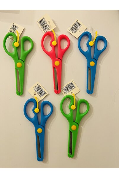SEAROCK Güvenli Çocuk Makası 5'li Set Emniyetli Anaokulu İlkokul Küt Uçlu Oku...