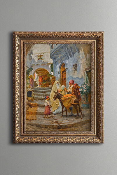 epiqart Seller with a Donkey on the East Bazaar - Vintage Patterned Painting ...