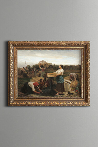 epiqart Women Harvesting in the Field - Vintage Patterned Painting - Thick Model