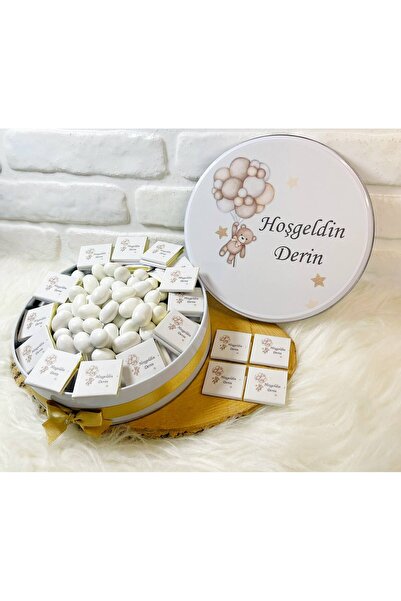 Sweet Story 150 Adet+200 Gr Drajeli Balonlu Kahverengi Ayıcık Temalı İsme Öze...