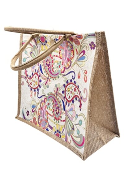 OEM Geantă de iută - Geantă tip tote ORIENT, Maro/Multicolor, 36x16x32 cm