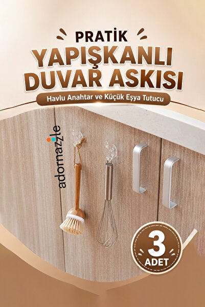 adornazzle Pratik Yapışkanlı Duvar Askısı, Vidasız Kendinden Yapışkanlı Askı,...
