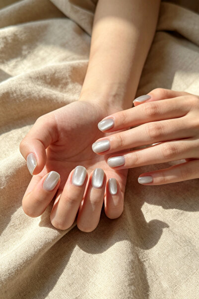 Easy Beauty LARGE Beden Kedi Gözü Kısa Tırnak 10 Adet Takma Tırnak Seti Kutul...