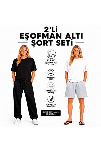 JULİA MODA طقم شورت نسائي وبنطلون رياضي صيفي مكون من قطعتين، قماش مريح للغاية...
