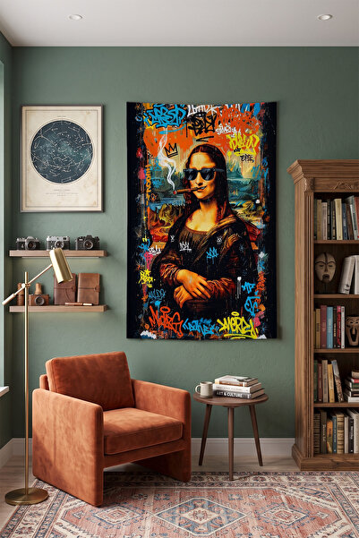 Milura Mona Lisa Graffiti Tasarımlı Duvar Örtüsü – Modern Dekoratif Kaliteli ...