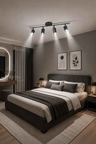 Valyria Spoty 4'Lü Antrasit RenkliBEYAZ Ledli Modern Tasarım Salon - Mutfak -...