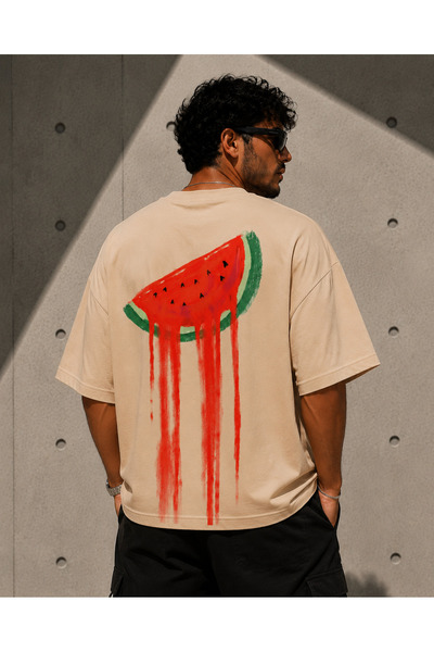 Nulivez Palestine Watermelon Printed Oversize Unisex T-Shirt – Minimal Street...
