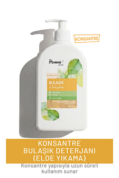 HOMM CLEAN Konsantre Bulaşık Deterjanı (Elde Yıkama) 500 Ml