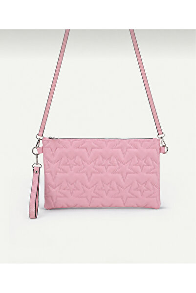 DEV 3 ADAM Pink Star Stitched Clutch Portfolio Women's Bag