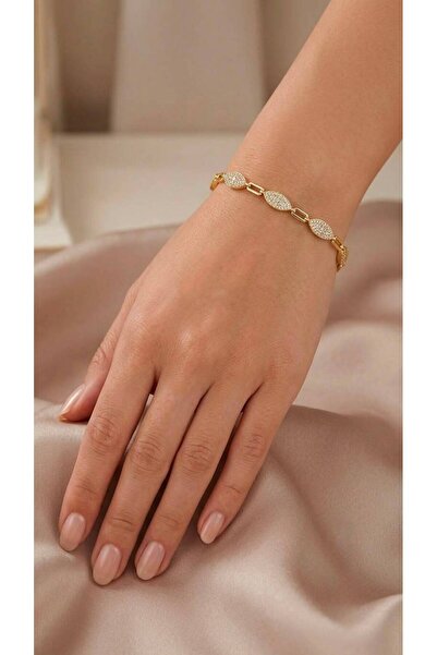 VAREVİA Steel Bracelet with Drop Stones