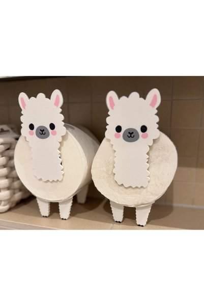 Memania Co Alpaca Llama Toilet Paper Holder Fun Bathroom Organizer Decorative Roll Paper Holder Ornament 2 Pieces