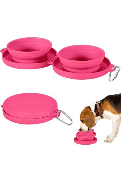 Arabest Collapsible Dog Water Bowl,2-in-1 Foldable Pet Food,Portable Cats Dis...