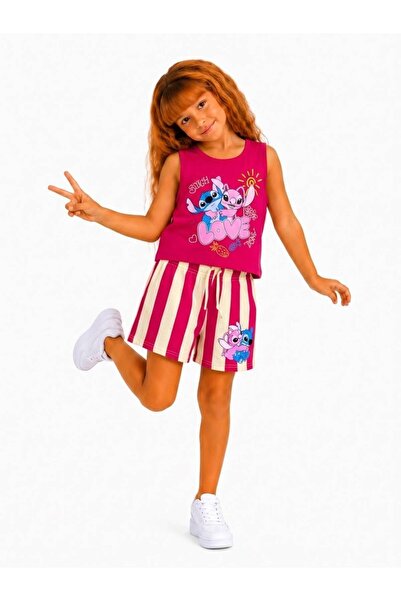 YİGİT BUTİK Set de vară pentru fete, tricou cu bretele cu imprimeu cu persona...