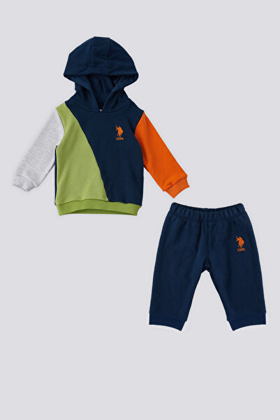 U.S. Polo Assn. مجموعة من قطعتين للأطفال من U.S. Polo Assn بغطاء للرأس باللون...