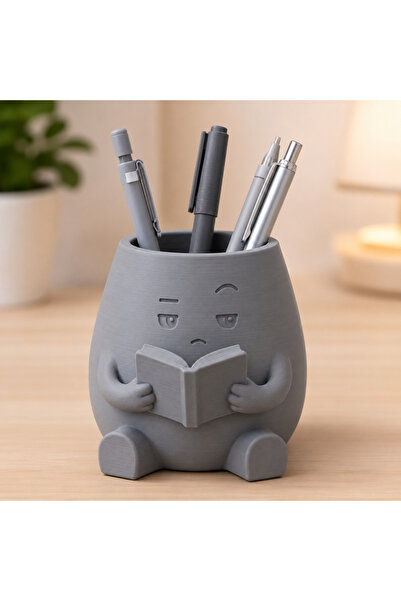 Generic Brand Cute Character Reading a Book Pen Holder