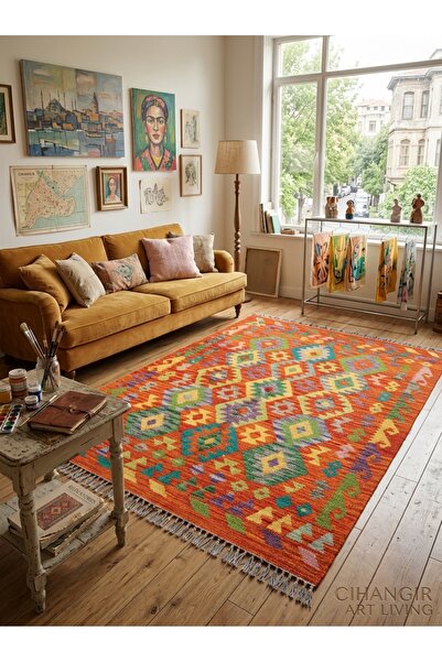DOGANLAR ANTIQ MİRAS El Dokuma 84 Multy Kök Boya Yün Kilim-126x179