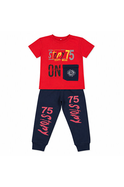 Generic Boy's Clothing Set t Shirt and Jogger Set Size 4Y |   Red T-Shirt wit...