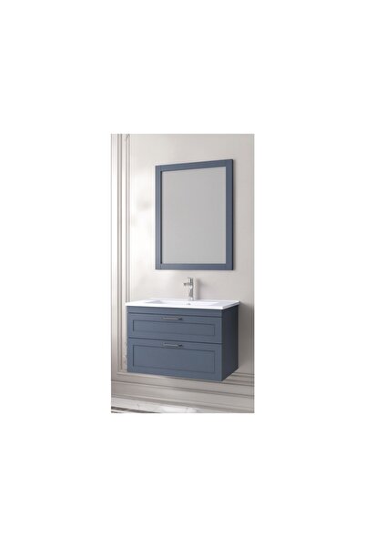 DENKO Beyoğlu 75 cm Mat Lacivert Banyo Dolabı