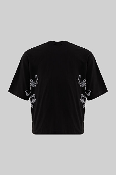 Machinist Muška majica kratkih rukava sa paisley printom, crna, oversized
