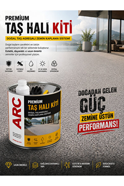 ARCMARİN KİMYA VE DENİZCİLİK HIRDAVAT Dekoratif Taş Halı Kiti- Renkli Taş Zem...